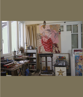 Une vue d'ensemble de l'œuvre a partir de l'atelier de Rezé en France.